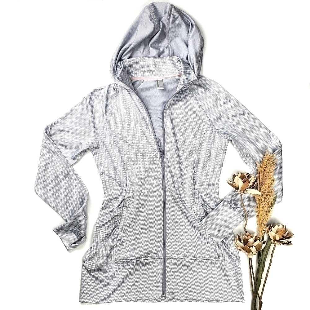 New Mondetta Silver Hooded Run Jacket Shirt Small - Picture 3 of 15